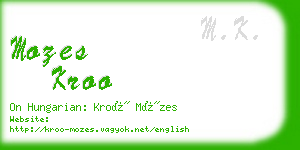 mozes kroo business card